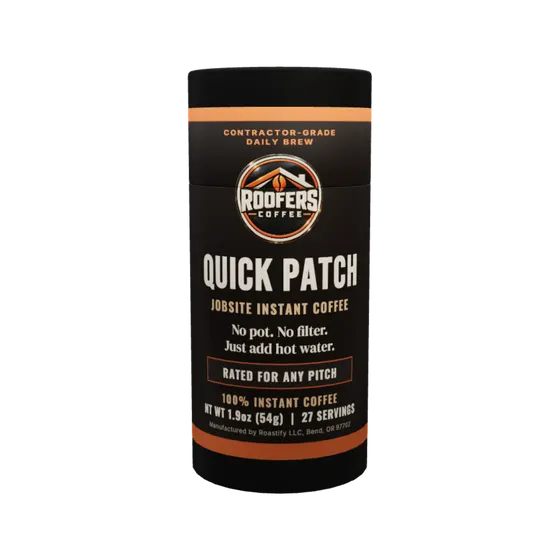 ROOFERS COFFEE Quick Patch Instant instant coffee tube, front view